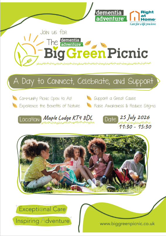 People enjoying the Big Green Picnic at a Dementia Adventure event