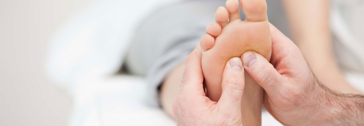 Foot being massaged