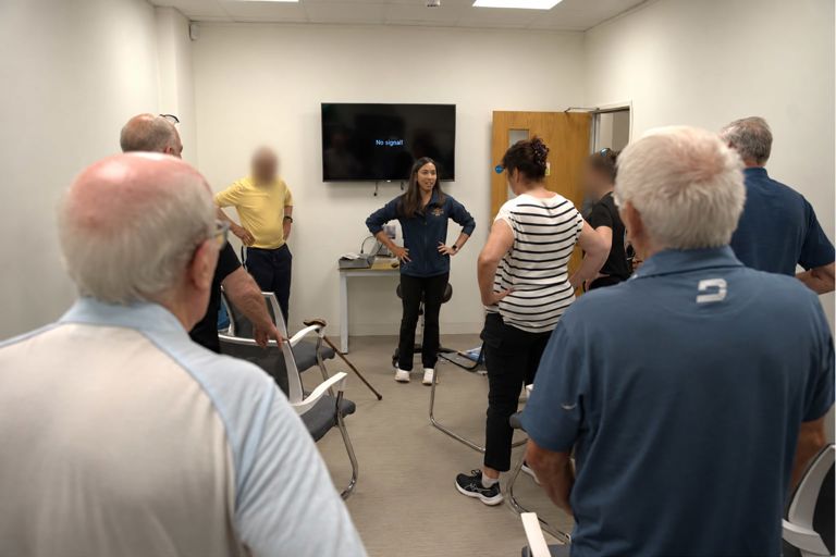 Attendees taking part in a movement and mobility session during Xcel Health's Living Well with Arthritis workshop in Maidstone.
