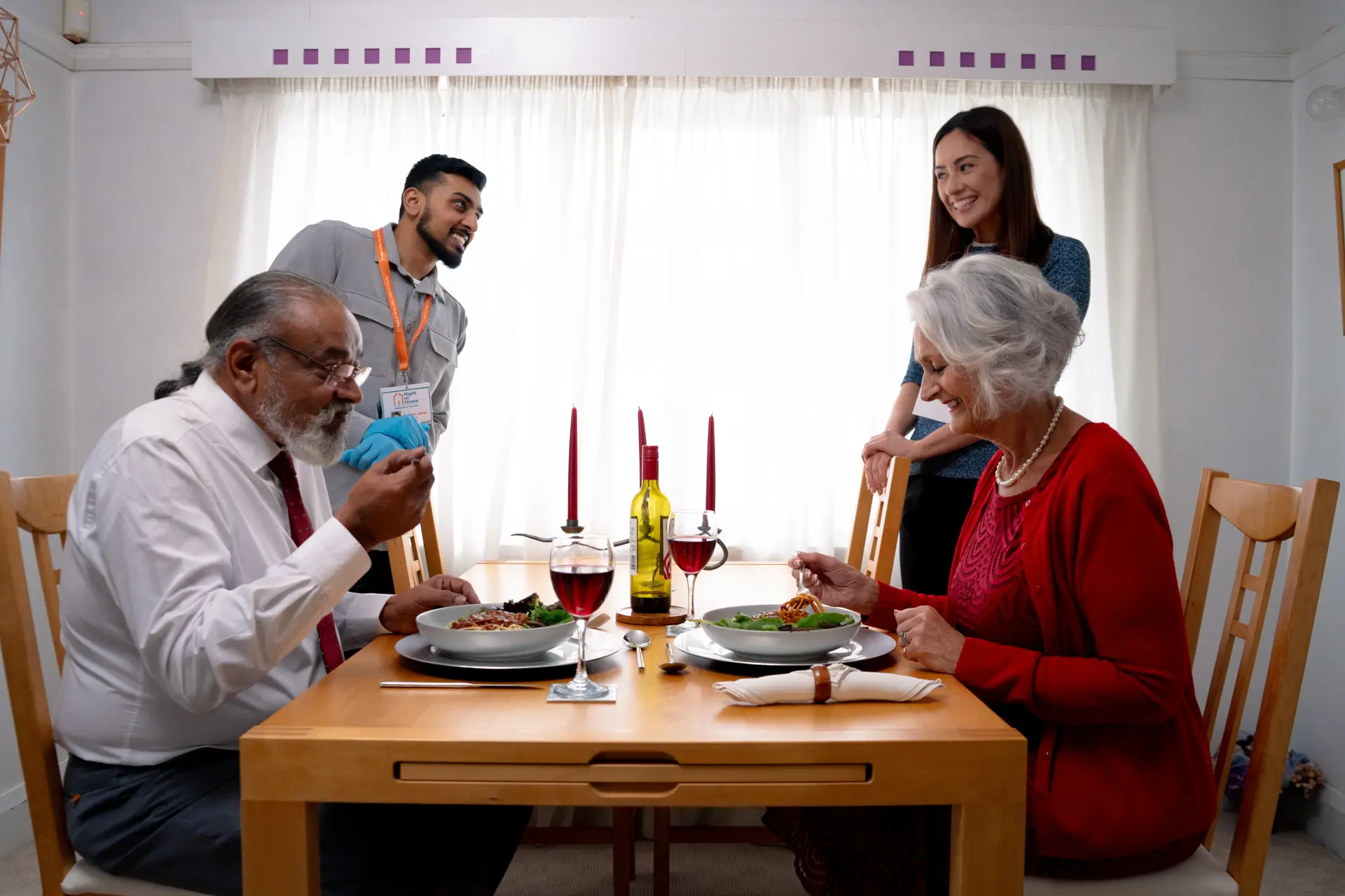 CareGiver helping client with mealtime