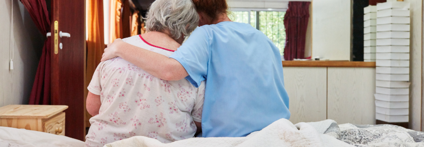 Patient with nurse in hospice