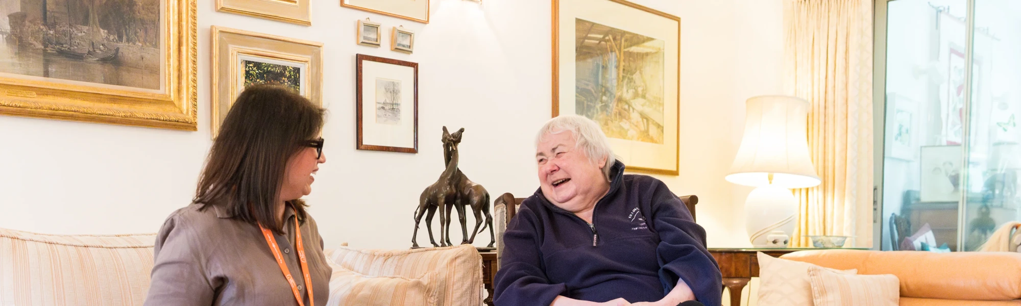 Reablement Client and Carer enjoying time together