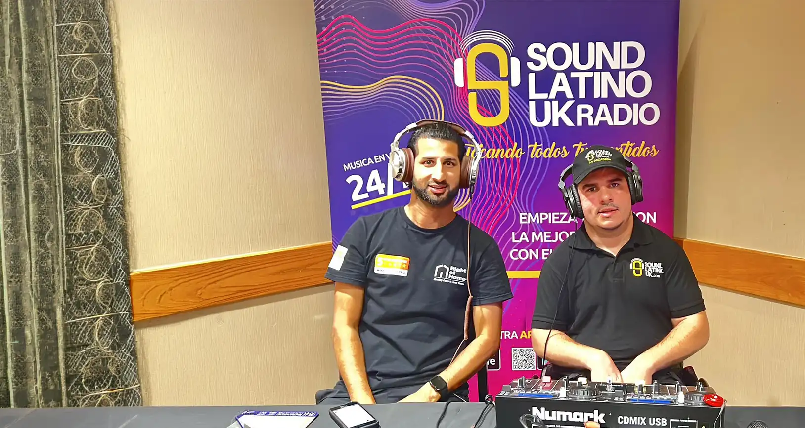 Stewart accompanied by Naveed to a DJ session