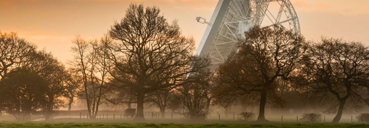 jodrell-bank-radio-telescope-amongst-trees-in-leafy-macclesfield