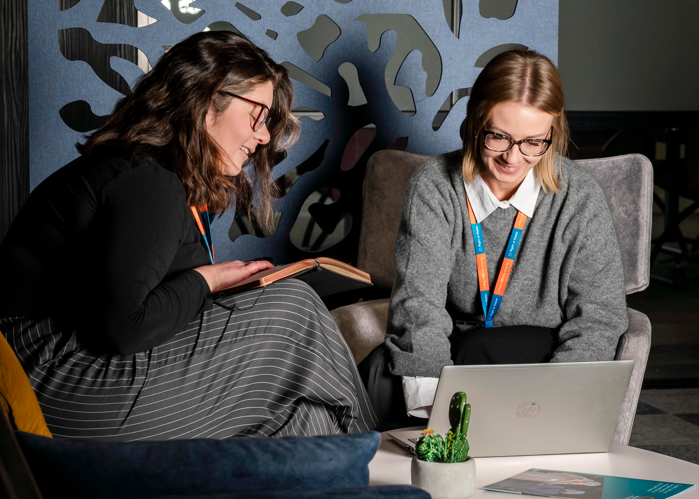 Home care specialists discussing support options for families caring for ageing parents