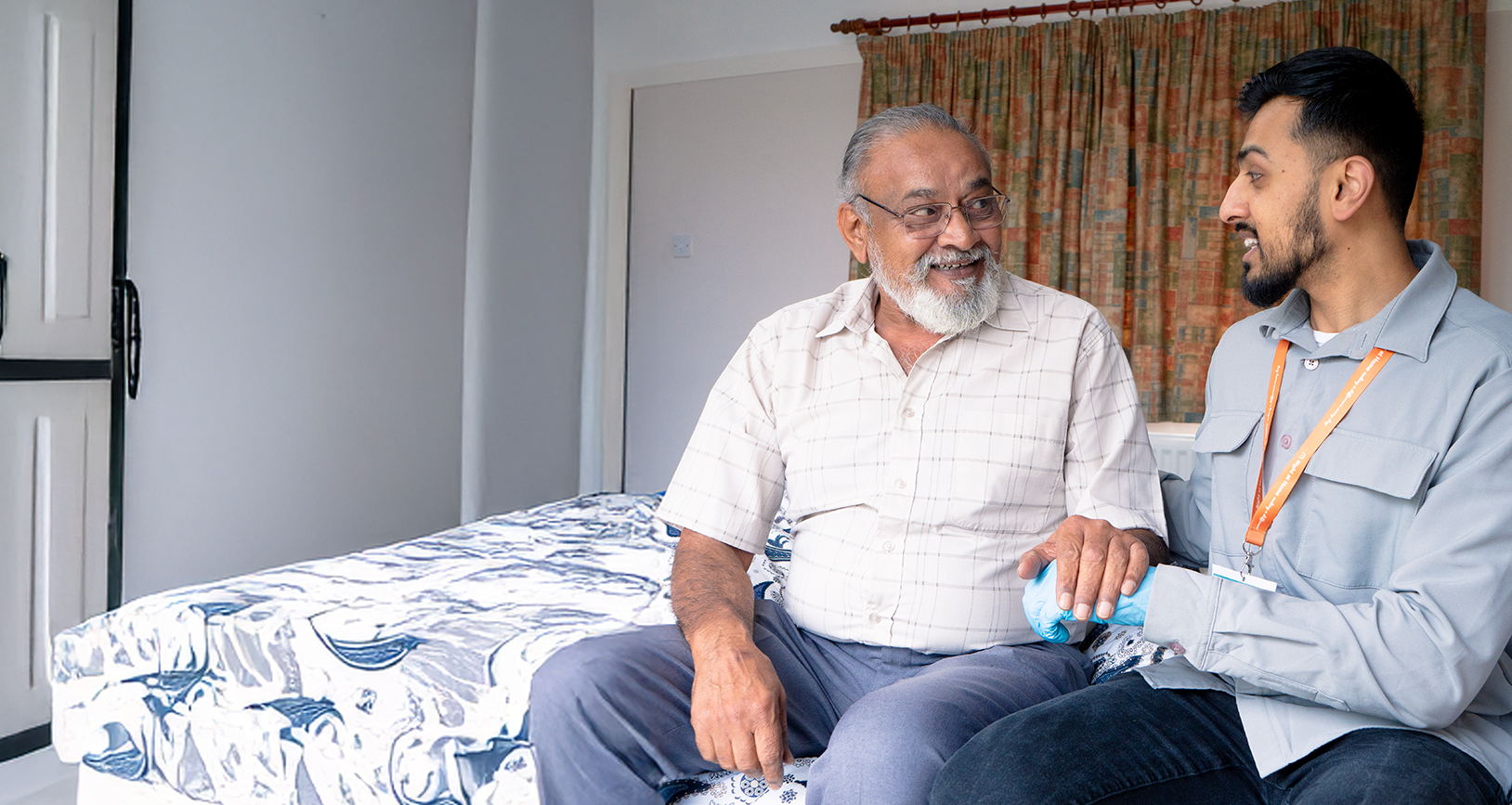 A carer assisting a client with their morning routine as part of 24-hour care at home