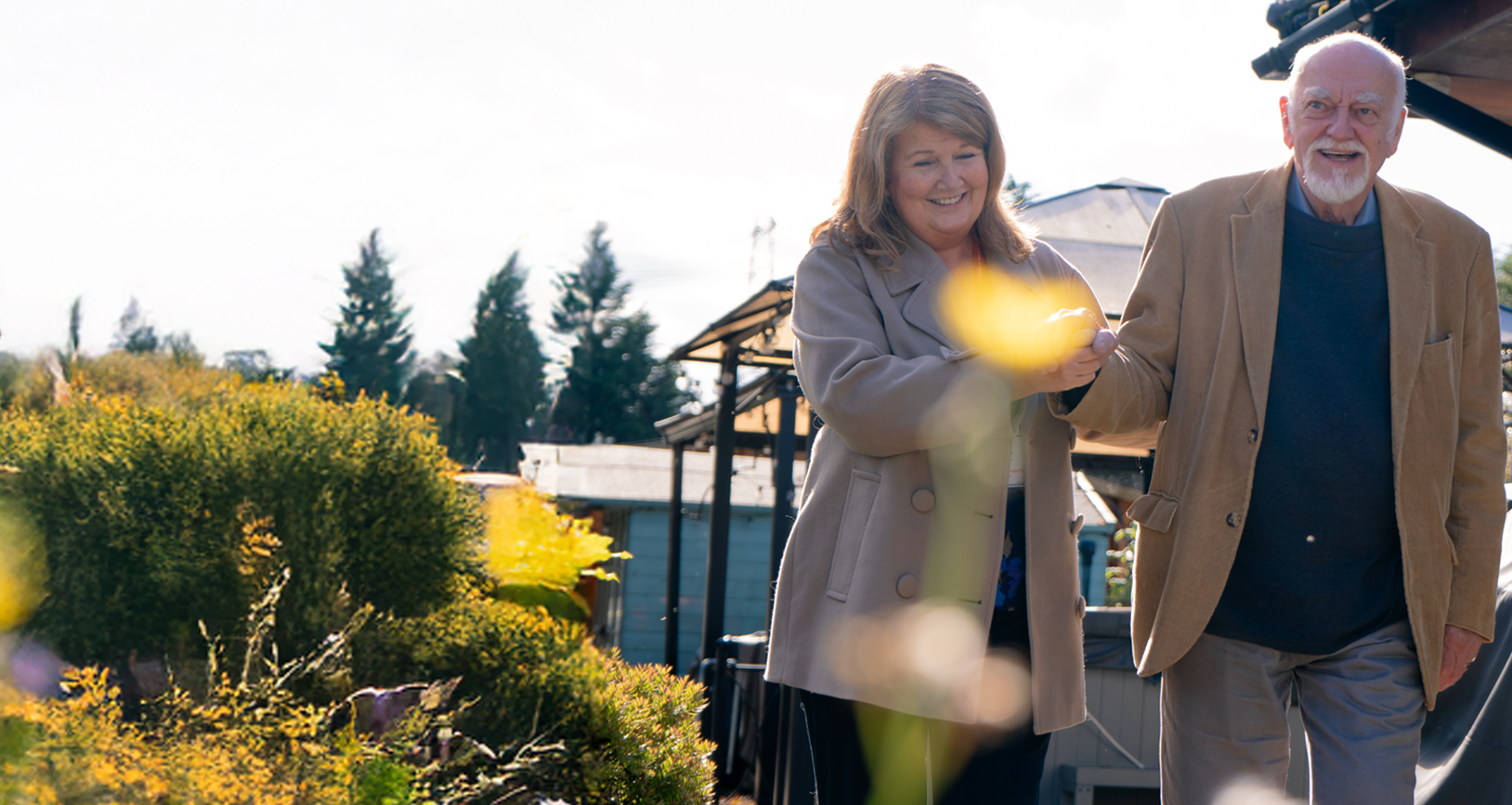 Our Client supported by Carer for daily mobility walk