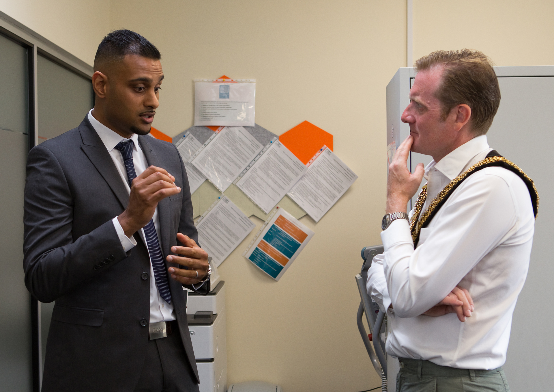 Anand with Lord Mayor of Grantham, Cllr Graham Jeal