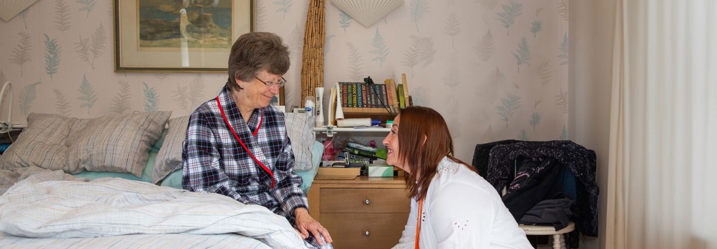 Eldery client talking with CareGiver