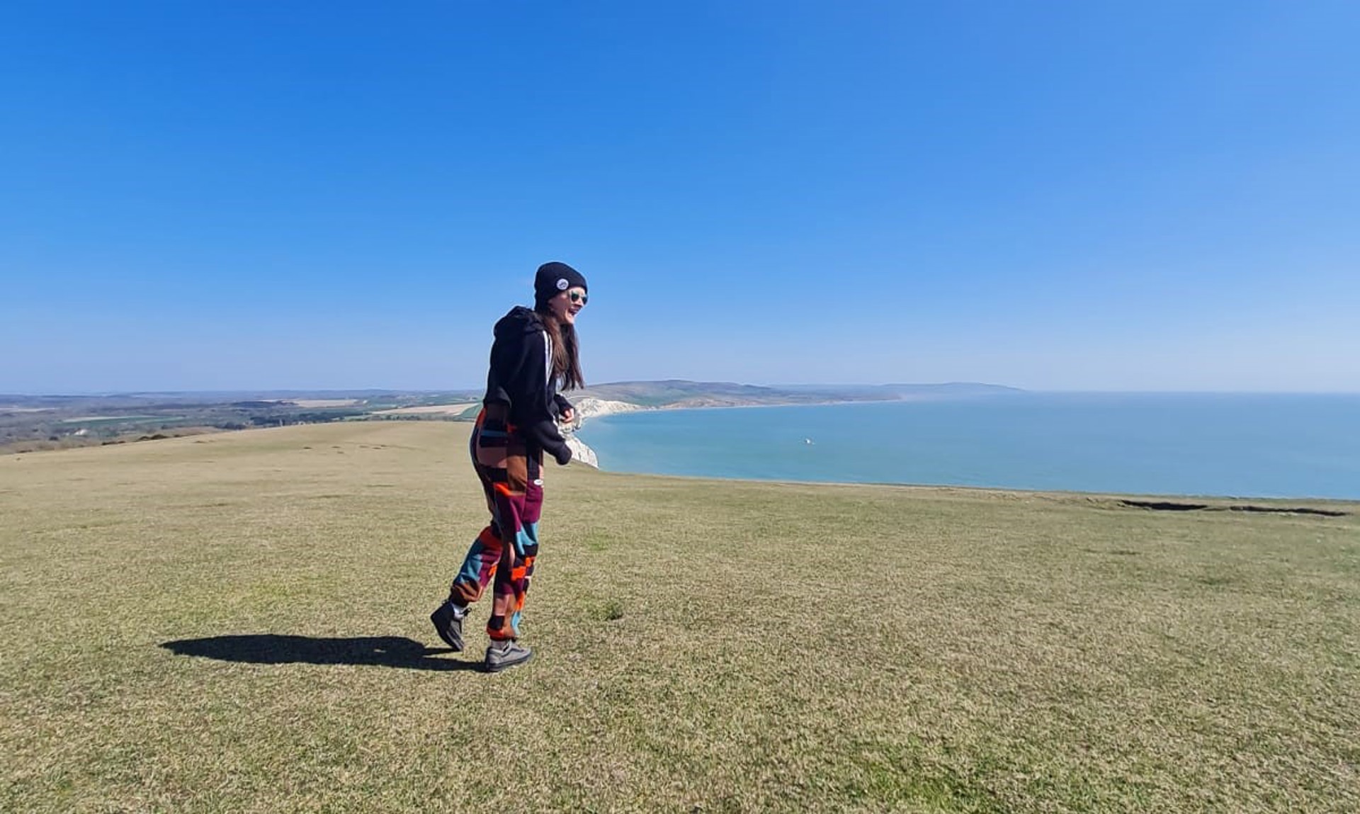 Lucy walking at Tennyson Down