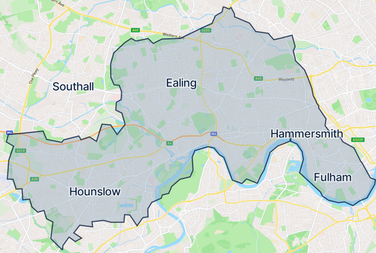 Map of ealing territory