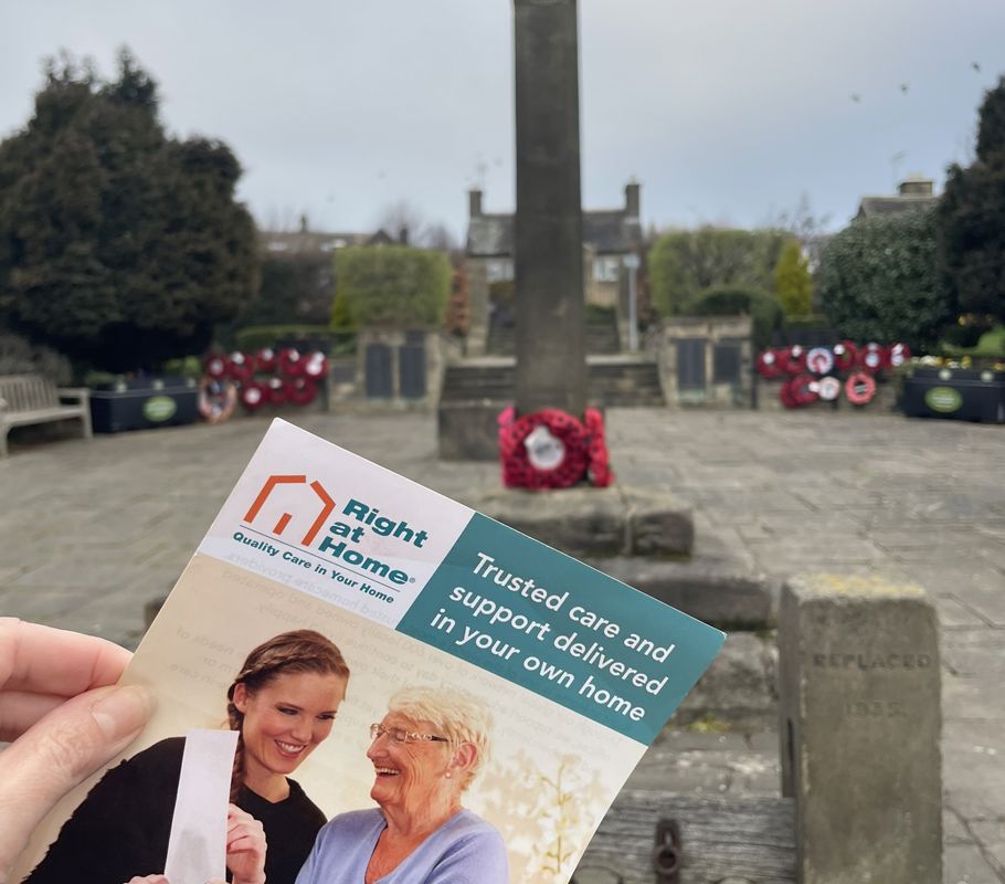 Guiseley War Memorial, a local landmark visited during the Walk for Hearts fundraising walks.