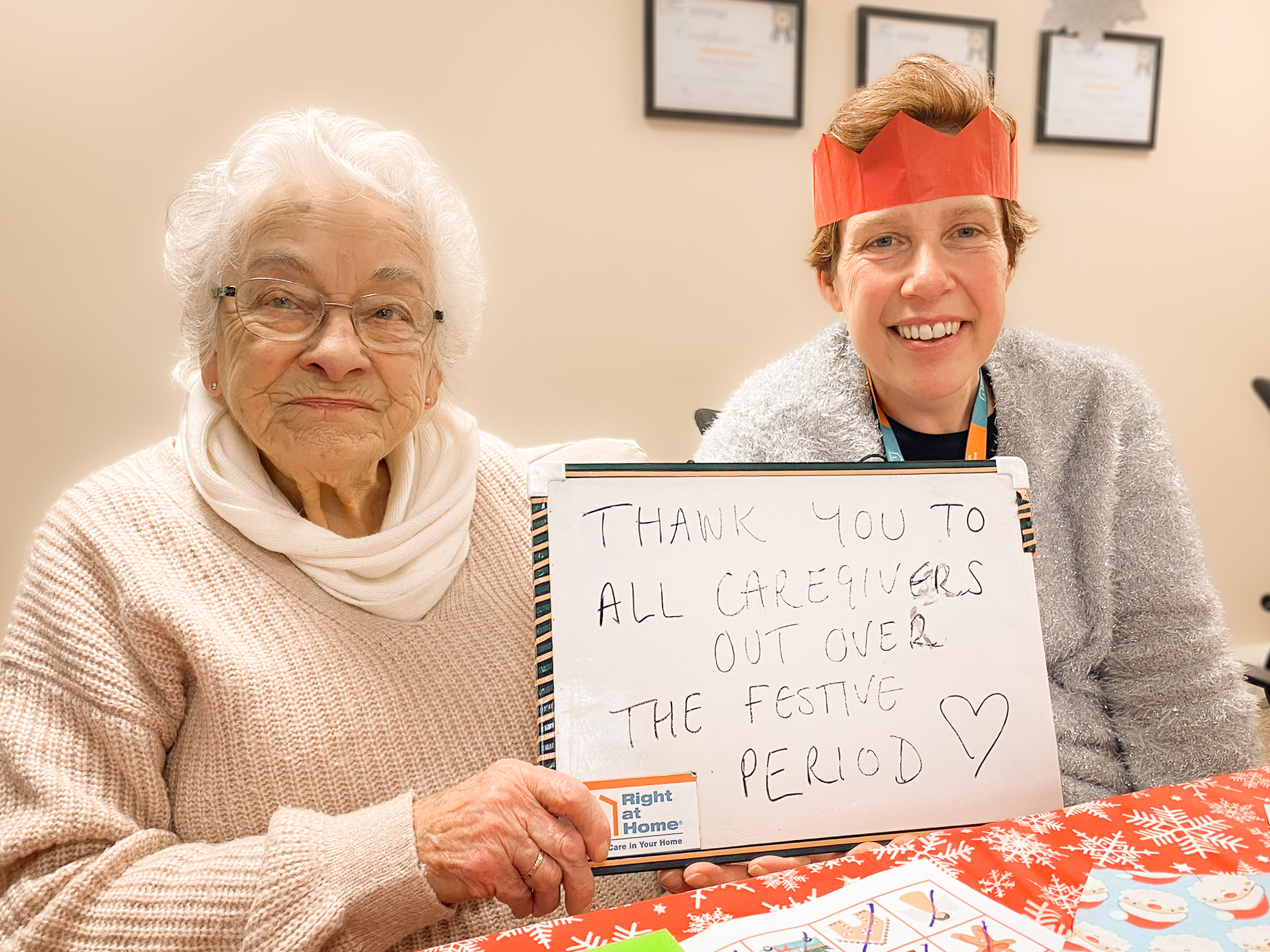 Right at Home Care Assistant and Client in Fareham