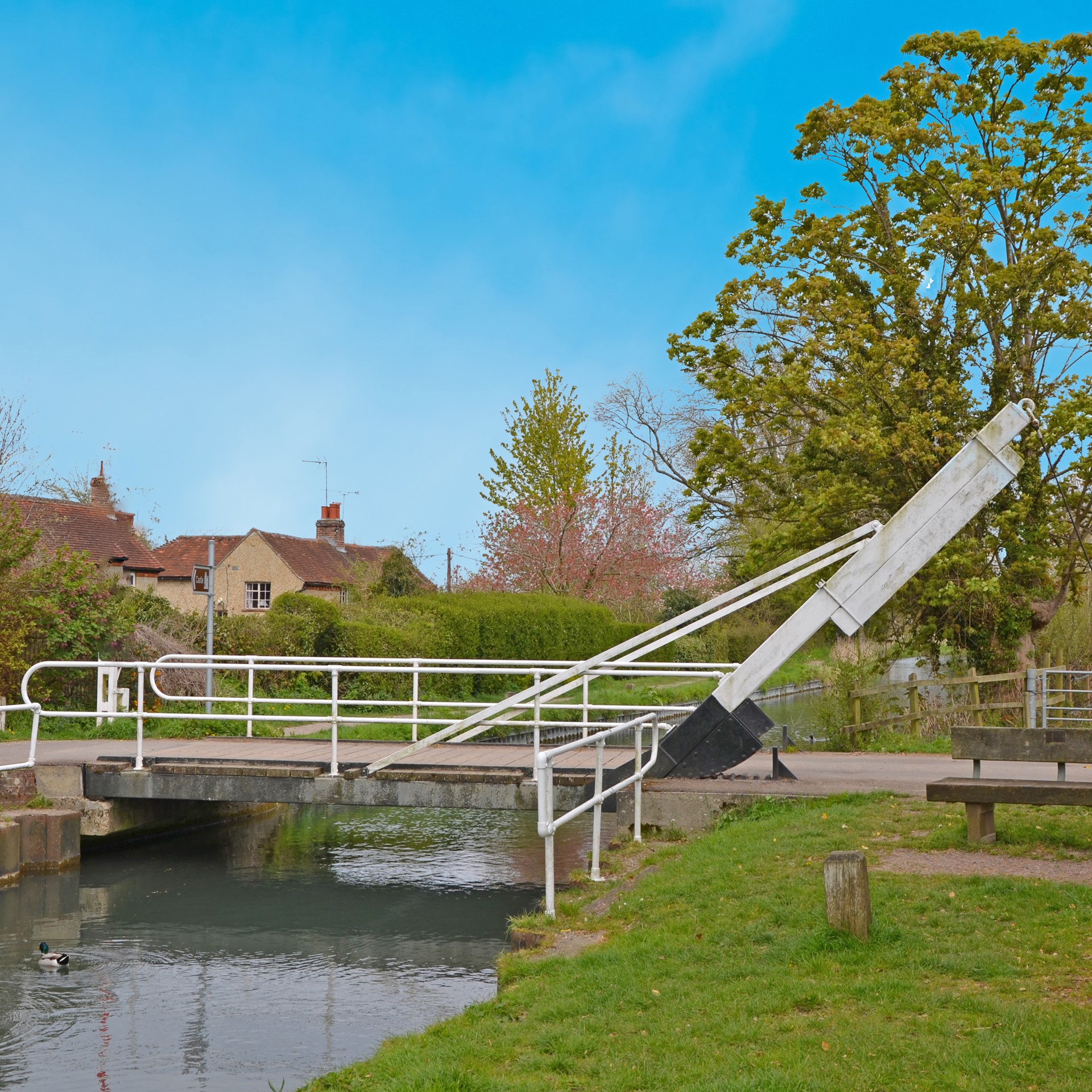 The swing bridge over the Basingstoke Canal in Odiham