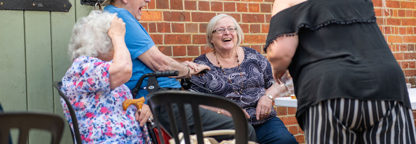 homecare clients enjoying street party