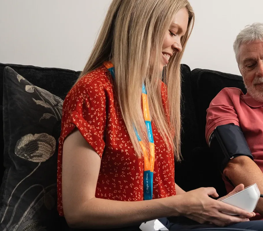Client being supported by Carer with a regular Digital Health Check