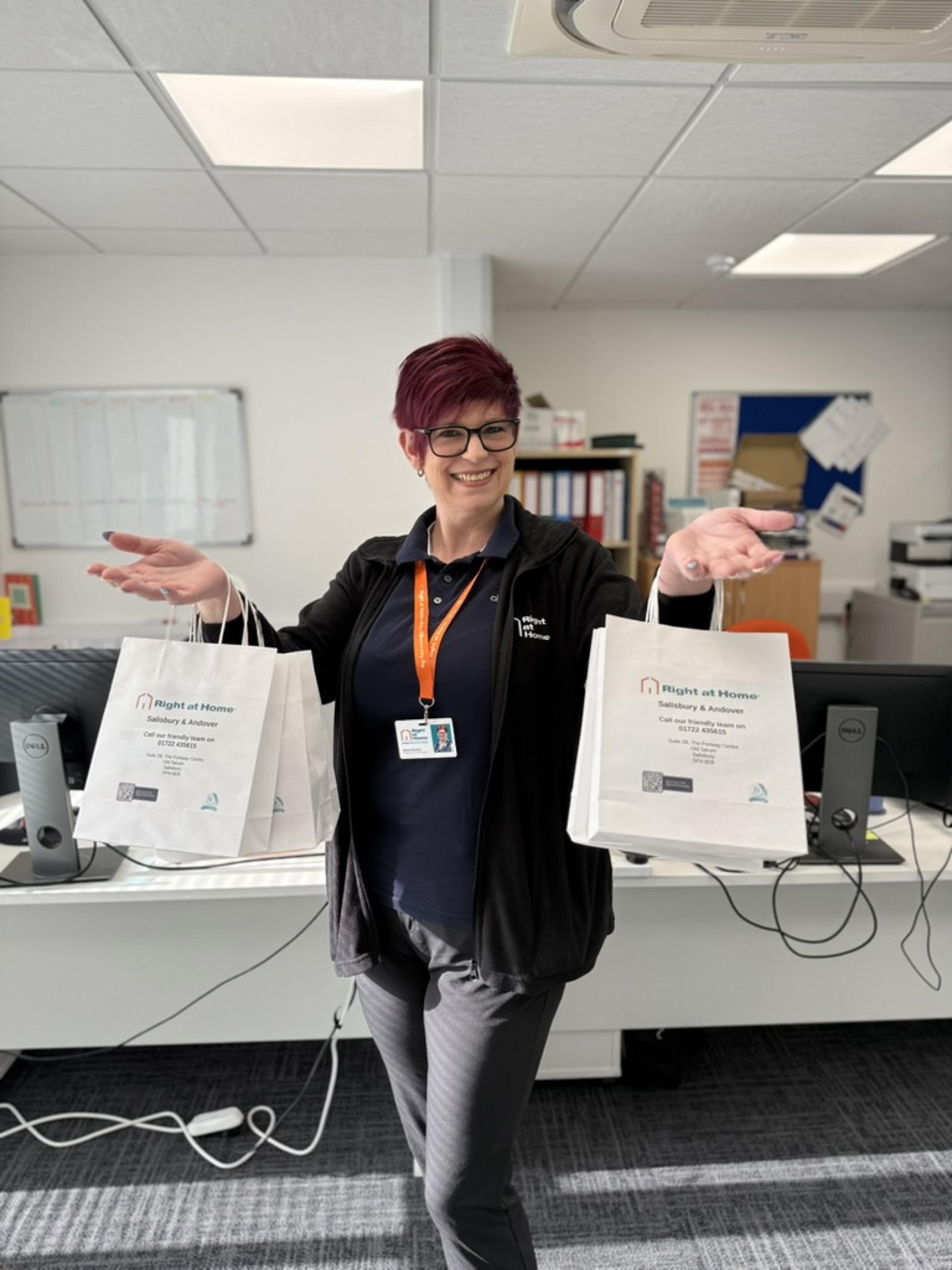 Debs with our community goodby bags.