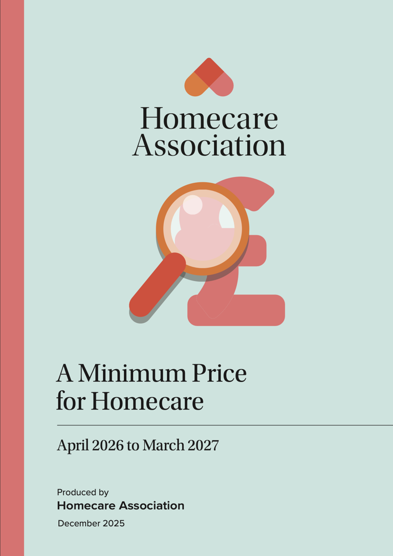 Cover of the Homecare Association's A Minimum Price for Homecare report
