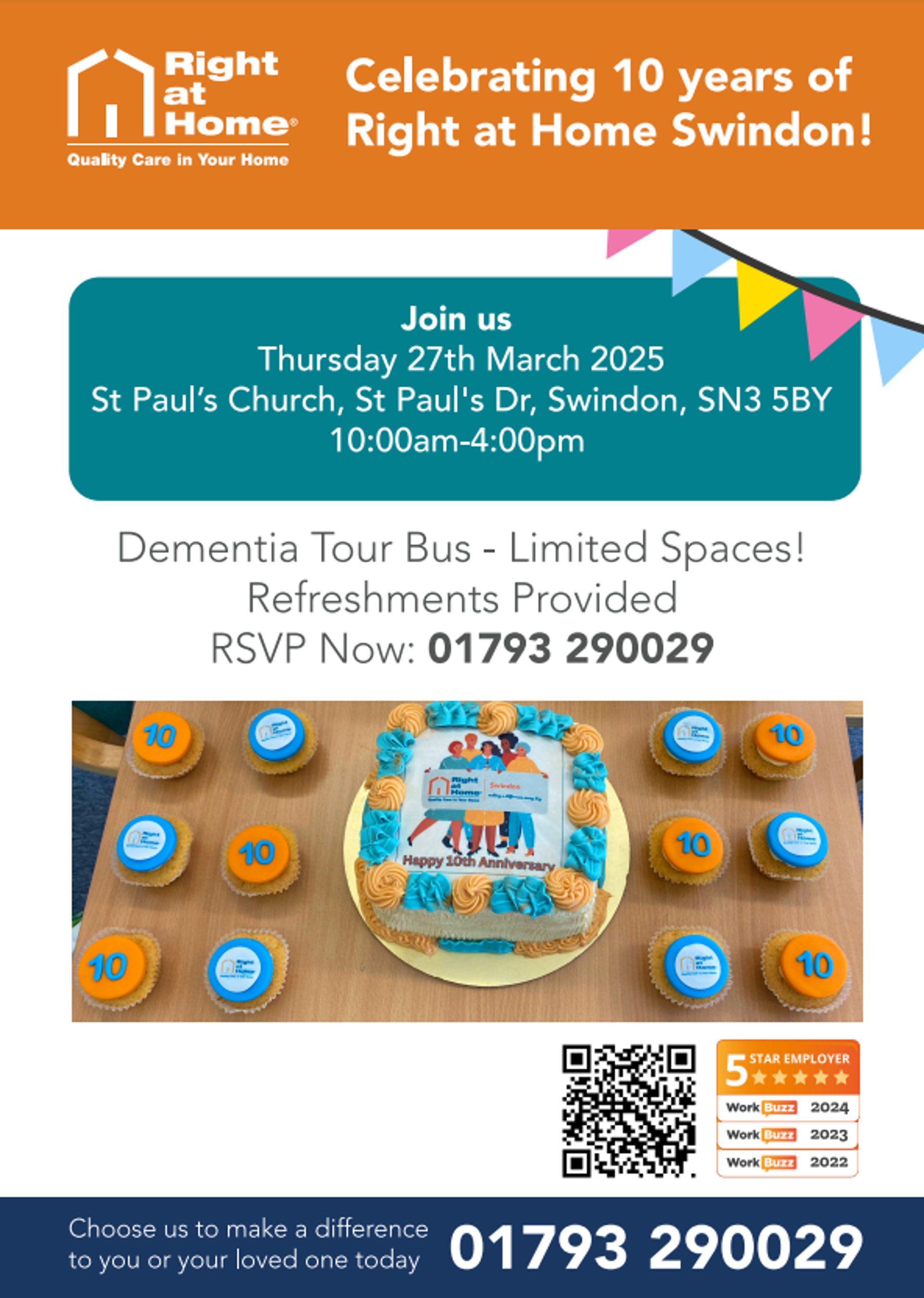 Upcoming Event March 27th, 10 years of Right at Home Swindon