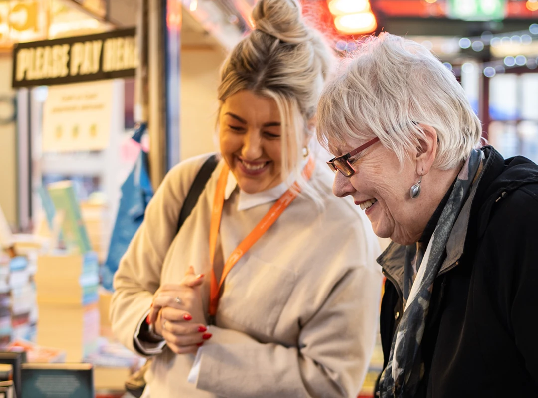 Our Client Nora enjoying a trip to their local market accompanied by a Carer. 