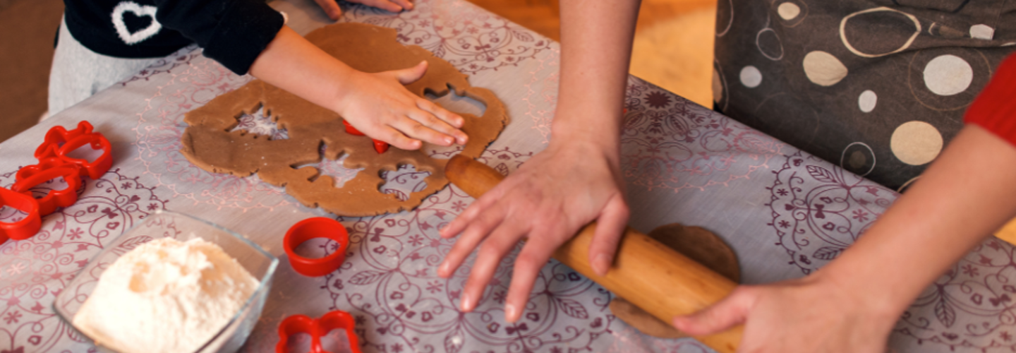 Baking with an elderly person