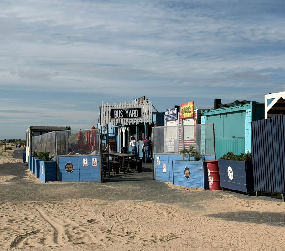 Bus Yard food stalls at Crosby Beach