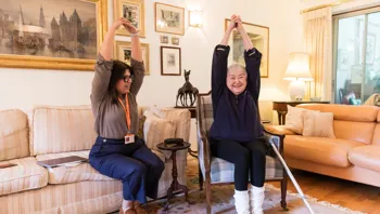 Chair yoga with reablement Client in Reigate