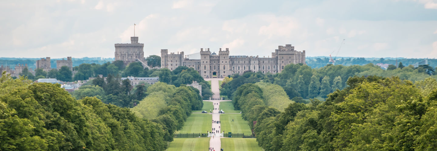 Windsor Castle in the background showing the Long Walk in Windsor