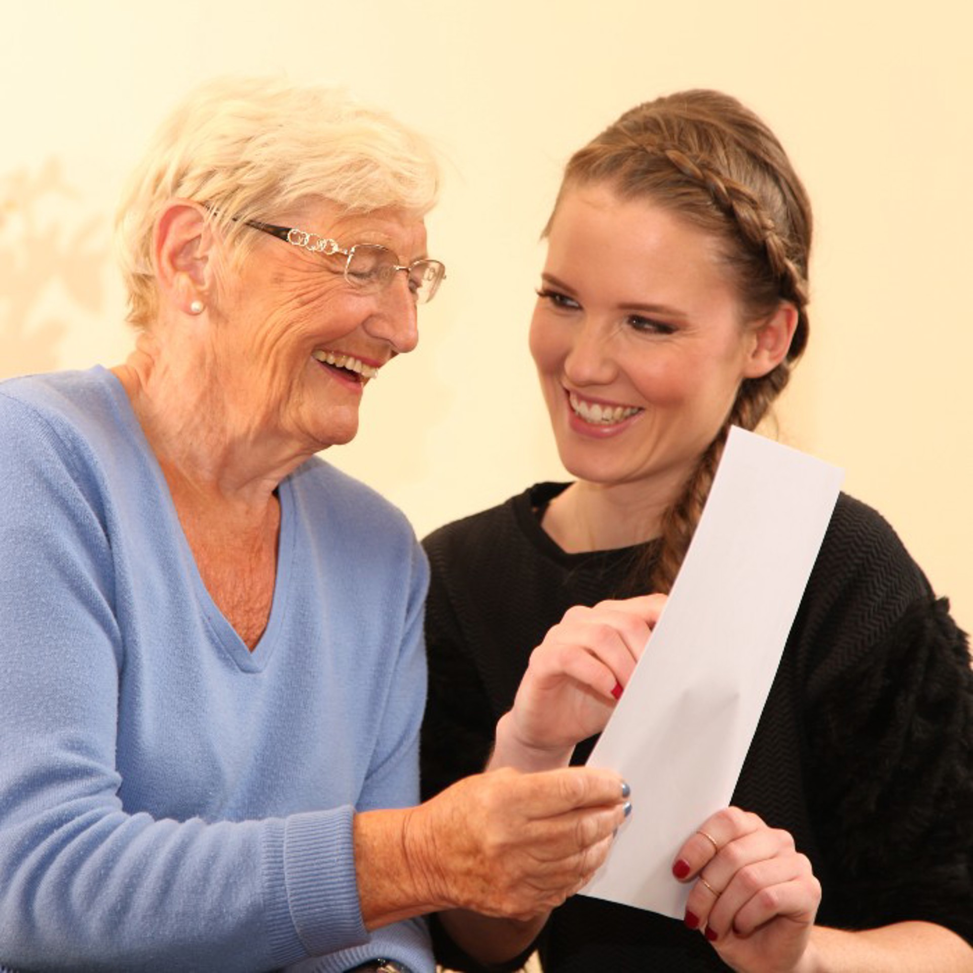 Carer discussing homecare in Horsforth with older person