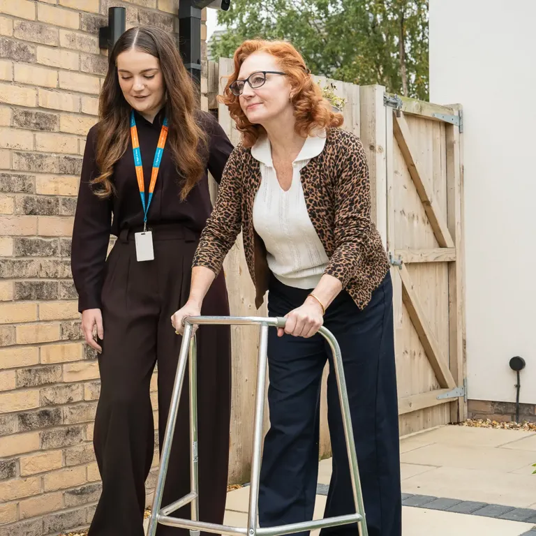 Client supported for daily well-being walk