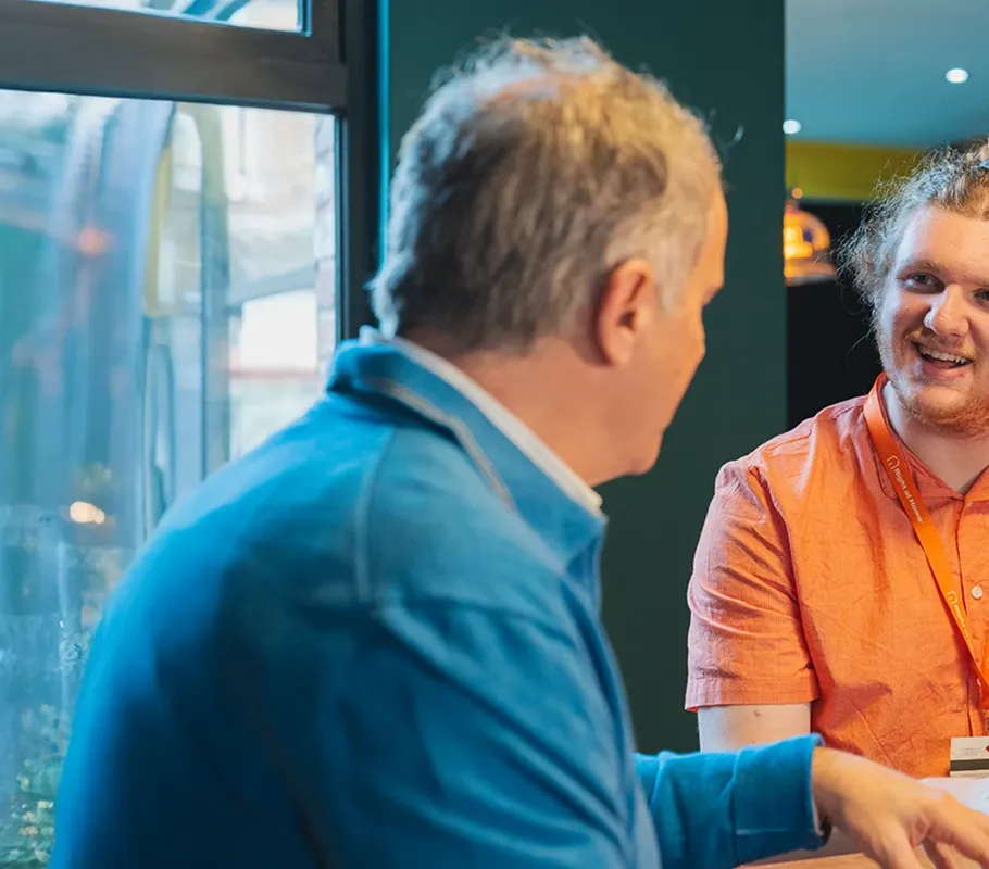 Carer and Client enjoying a cup of tea and a chat