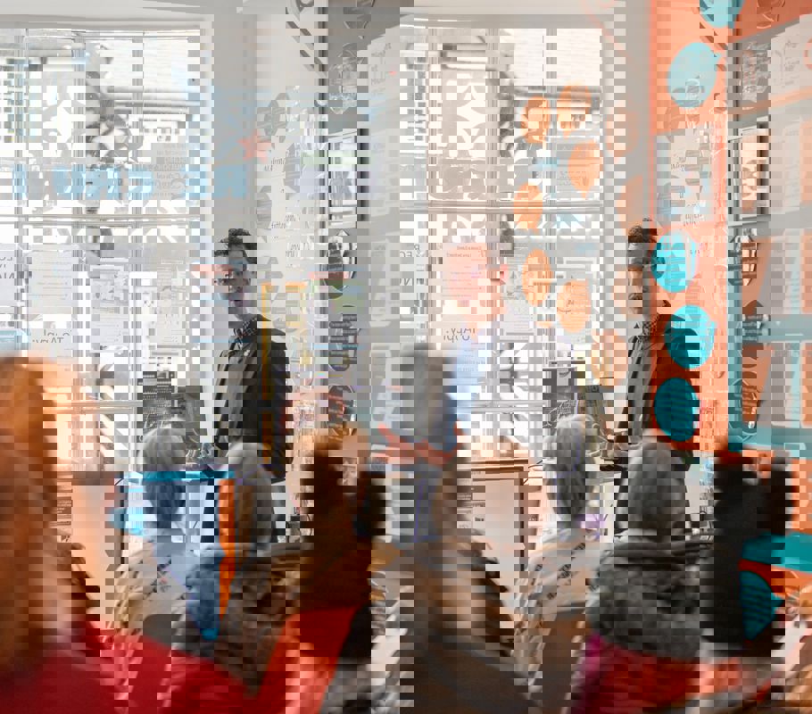 Staff at a presentation