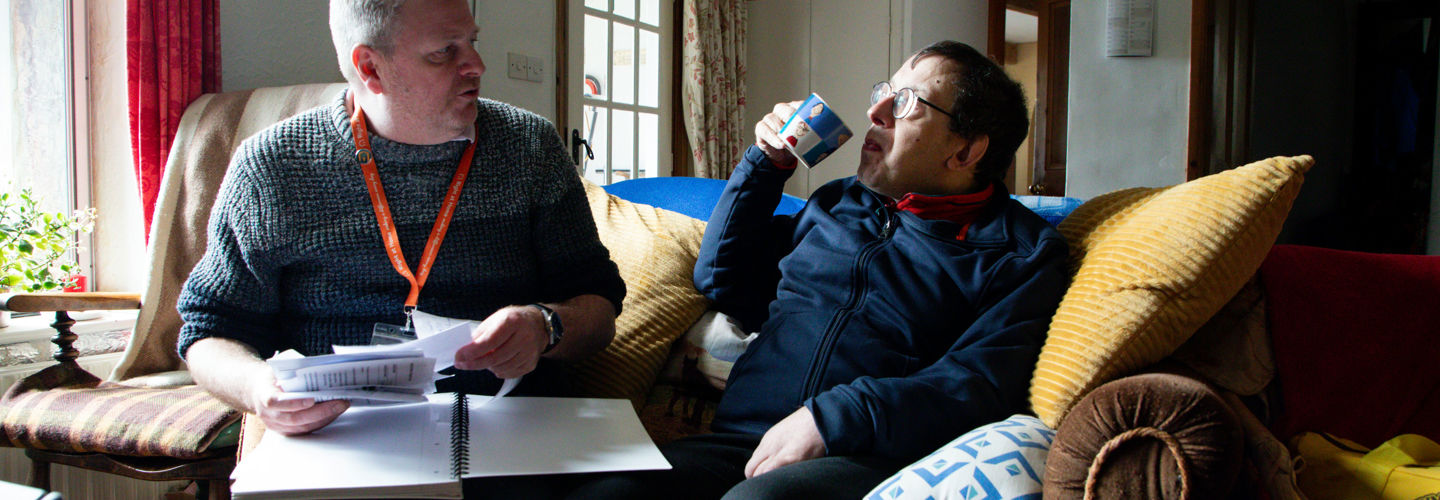 Carer supporting client with dementia