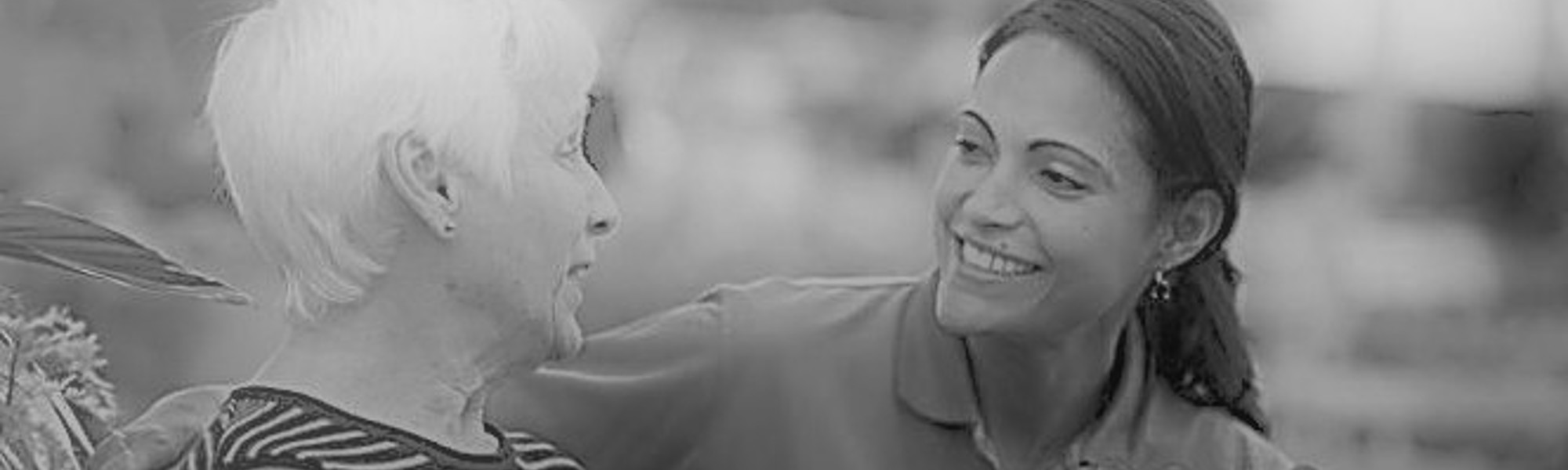 Carer smiling at client