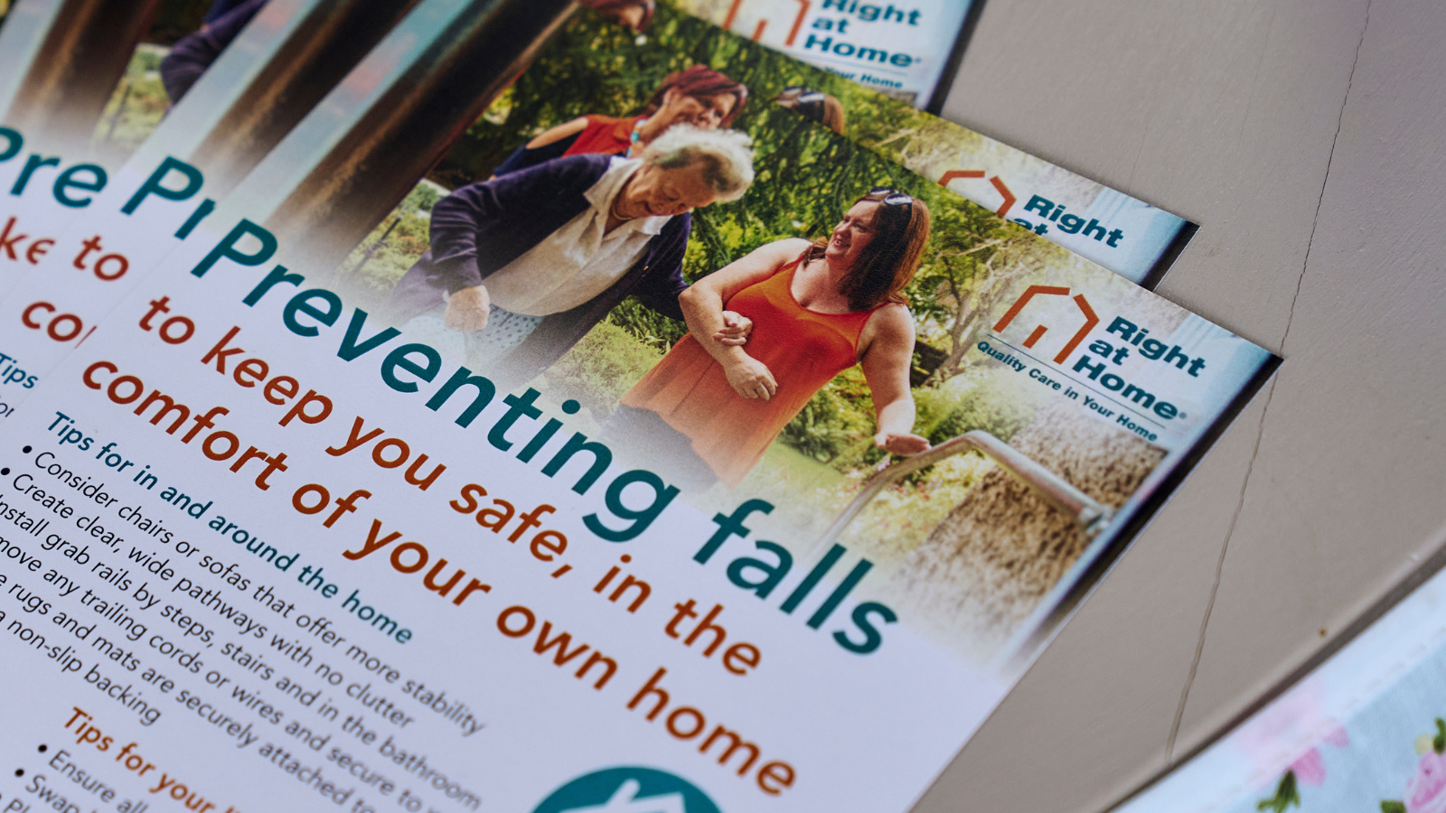 Fall prevention leaflets offering tips in the redhill and reigate community